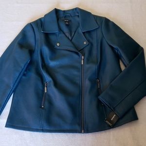 Alfani Womans Faux Leather Jacket